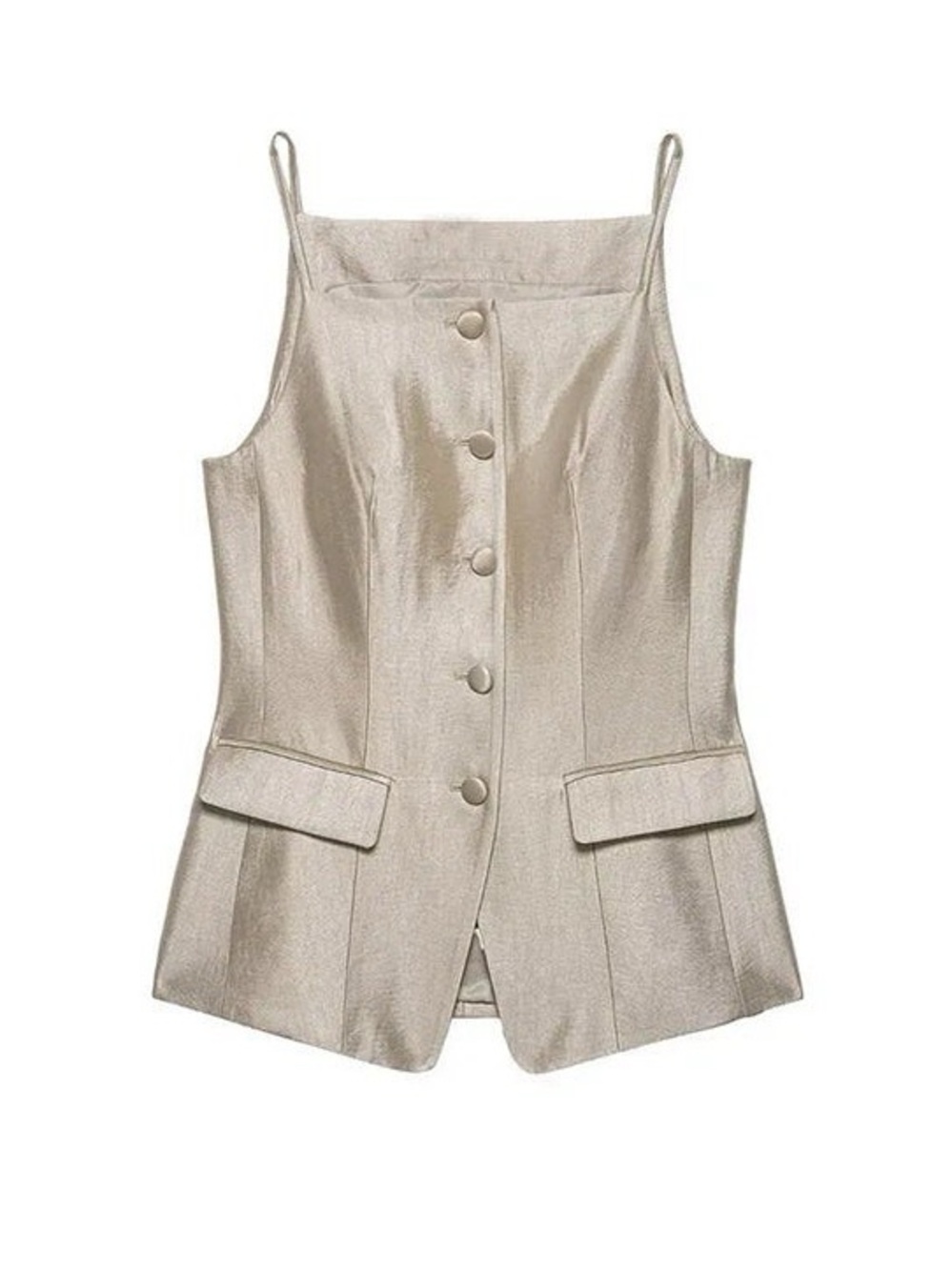 Zara Straps Structured Tailored Bustier Vest Size Gold Size M